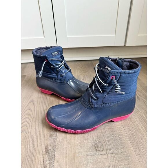 Sperry Girls Saltwater Rain Boot Navy Size 6M Big Kids Rubber Outdoors - Picture 1 of 10